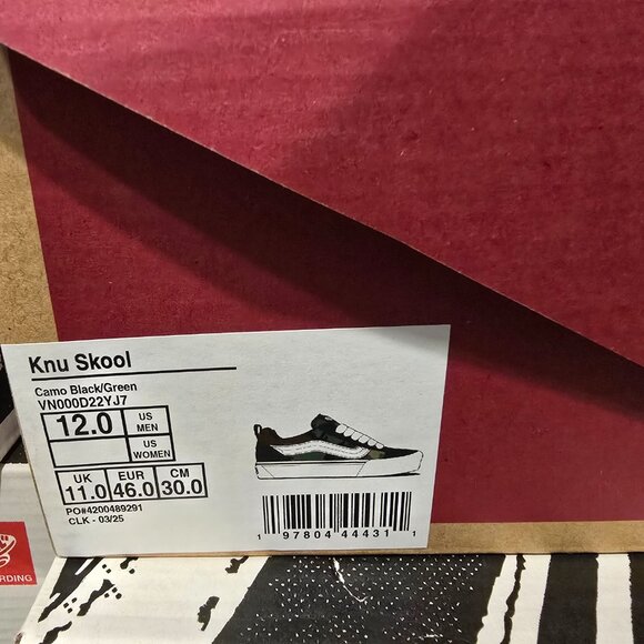 Vans Knu Skool Mens Casual Shoes Camo Green Black VN000D22YJ7 Size 12 NIB - Picture 13 of 13